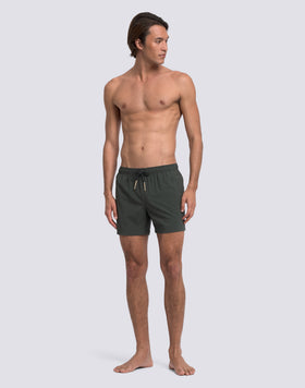 GOLDENWAVE MEN'S SHORT SWIMSUIT WITH ELASTIC WAIST, SOLID COLOR, 4WAY STRETCH