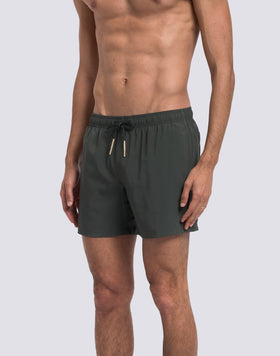GOLDENWAVE MEN'S SHORT SWIMSUIT WITH ELASTIC WAIST, SOLID COLOR, 4WAY STRETCH