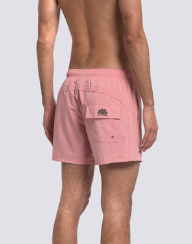 GOLDENWAVE MEN'S SHORT SWIMSUIT WITH ELASTIC WAIST, SOLID COLOR, 4WAY STRETCH