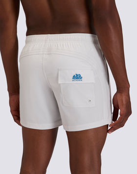 MAILLOT DE BAIN COURT POUR HOMME GOLDENWAVE AVEC TAILLE ÉLASTIQUE, COULEUR UNIE 4WAY STRETCH