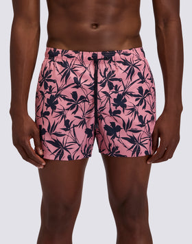 MEN'S SHORT SWIM TRUNKS GOLDENWAVE DARK ROSE PRINT
