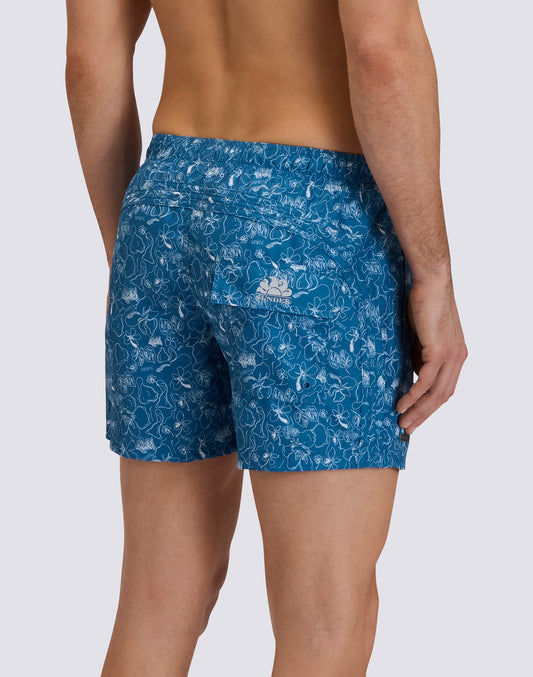 MEN'S SHORT SWIM TRUNKS GOLDENWAVE EN PLEIN AIR PRINT