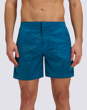 GOLDENWAVE MEN'S LONG SWIMSUIT WITH SEMI-ELASTIC WAIST IN RIPSTOP NYLON