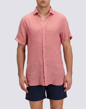 MEN'S SHORT-SLEEVED LINEN SHIRT