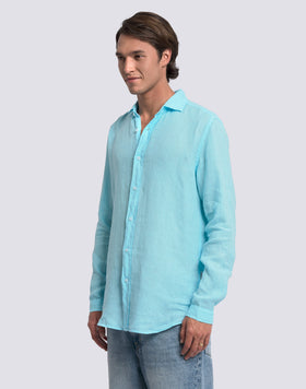 MEN'S GARMENT-DYED LINEN SHIRT