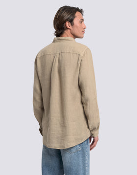 MEN'S GARMENT-DYED LINEN SHIRT