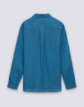 CAMISA DE LINO TEÑIDA EN PIEZA PARA HOMBRE