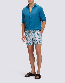 CAMISA DE LINO TEÑIDA EN PIEZA PARA HOMBRE
