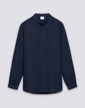 CAMICIA DA UOMO ALLA COREANA IN LINO TINTO CAPO