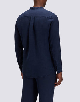 CAMICIA DA UOMO ALLA COREANA IN LINO TINTO CAPO