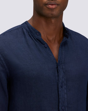 CAMICIA DA UOMO ALLA COREANA IN LINO TINTO CAPO