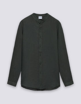 MEN'S MANDARIN SHIRT IN GARMENT-DYED LINEN