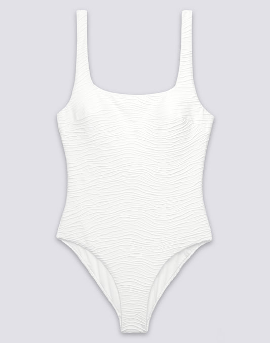 BAÑADOR DE UNA PIEZA PARA MUJER CON EFECTO WAVE EN JACQUARD