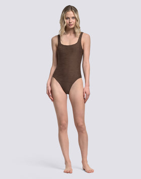 BAÑADOR DE UNA PIEZA PARA MUJER CON EFECTO WAVE EN JACQUARD