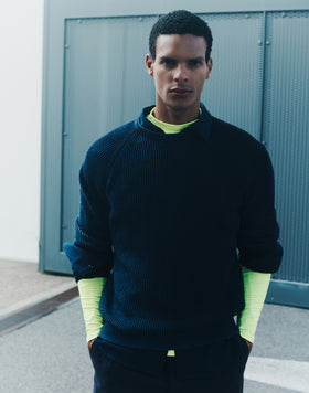 MEN'S HAND-AIRBRUSHED VANISÉ RIBBED SWEATER