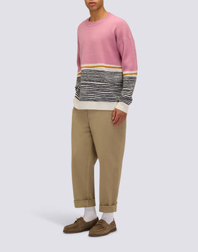 JERSEY DE CUELLO REDONDO UNISEX CON MOTIVO ASTRÁCTICO JACQUARD