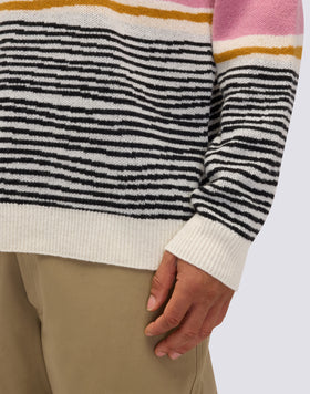 JERSEY DE CUELLO REDONDO UNISEX CON MOTIVO ASTRÁCTICO JACQUARD