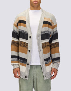 MAXI CARDIGAN DE HOMBRE A RAYAS CON BOTONES