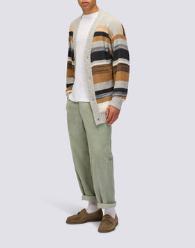 MAXI CARDIGAN DE HOMBRE A RAYAS CON BOTONES