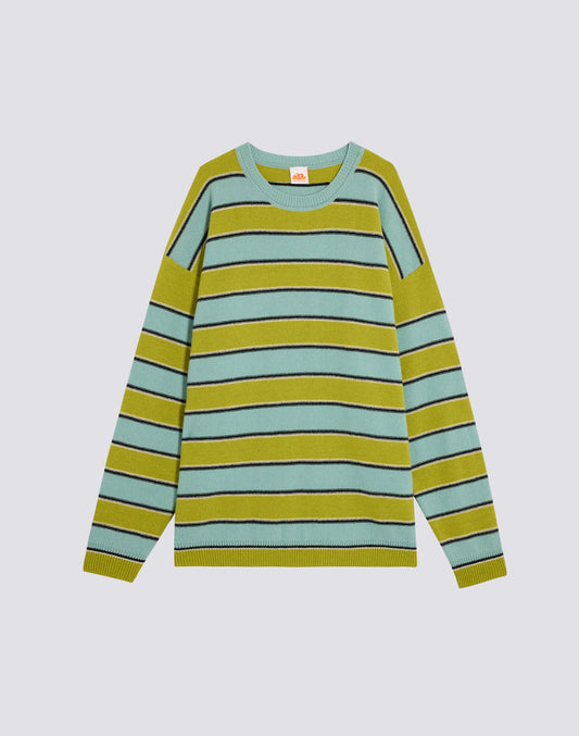 UNISEX CREW NECK SWEATER WITH MULTI-STRIPE PATTERN
