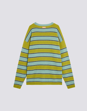 UNISEX CREW NECK SWEATER WITH MULTI-STRIPE PATTERN