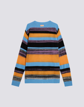 UNISEX CREW NECK SWEATER WITH MULTI-STRIPE PATTERN