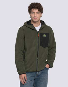 MEN'S FULL ZIP FLEECE JACKET WITH HOOD