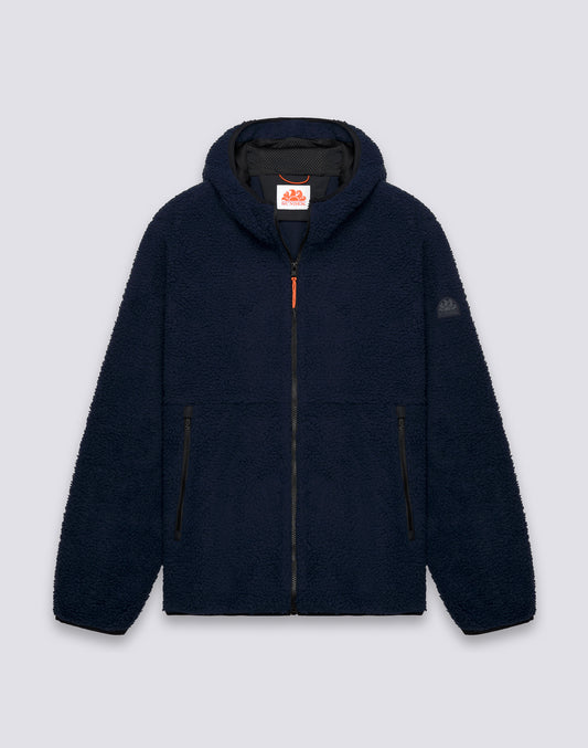 GIACCA TEDDY UOMO CON CAPPUCCIO E ZIP