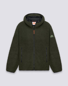 CHAQUETA TEDDY HOMBRE CON CAPUCHA Y CREMALLERA
