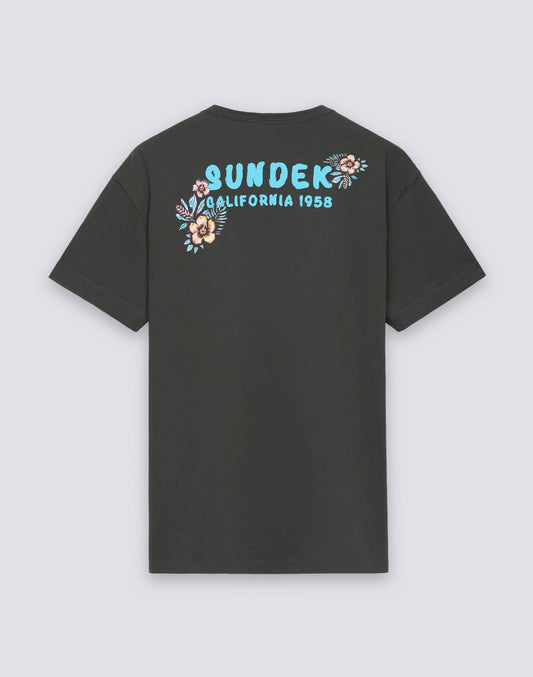 CAMISETA DE CUELLO REDONDO PARA HOMBRE CON ESTAMPADO Y BORDADO SUNDEK CALIFORNIA 1958