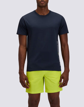 CAMISETA DE CUELLO REDONDO PARA HOMBRE CON ESTAMPADO DEL LOGOTIPO VERTICAL