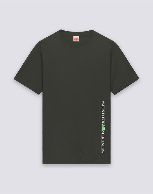 CAMISETA DE CUELLO REDONDO PARA HOMBRE CON ESTAMPADO DEL LOGOTIPO VERTICAL