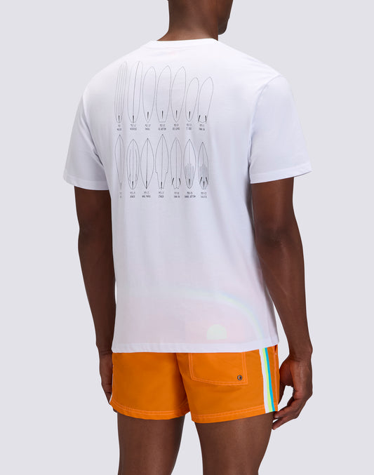 MEN'S CREW NECK T-SHIRT WITH OLD SCHOOL SURF PRINT
