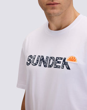 T-SHIRT HOMME À COL ROND AVEC IMPRIMÉ HIBISCUS D'ARCHIVES