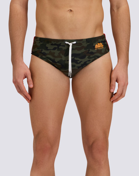 BAÑADOR CAMUFLAJE CON BANDA LATERAL TRICOLOR