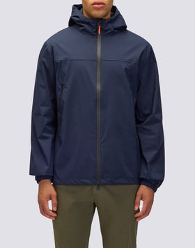 GIUBBOTTO CORTO DA UOMO CON CAPPUCCIO IN TESSUTO ACCOPPIATO