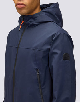 GIUBBOTTO CORTO DA UOMO CON CAPPUCCIO IN TESSUTO ACCOPPIATO