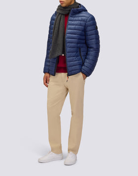 DOUDOUNE COURTE EN DUVET 100 GRAMMES POUR HOMME AVEC CAPUCHE