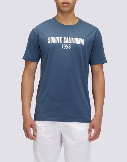 T-SHIRT UOMO A GIROCOLLO SCRITTA SUNDEK CALIFORNIA 1958