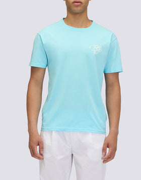 T-SHIRT HOMME À COL ROND AVEC IMPRIMÉ HIBISCUS D'ARCHIVES