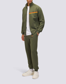 FELPA FULL ZIP CON DETTAGLIO TRICOLORE