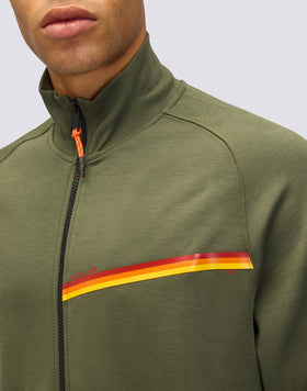 FELPA FULL ZIP CON DETTAGLIO TRICOLORE