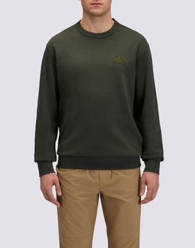 MEN'S CREW NECK SWEATSHIRT IN RECYCLED INTERLOCK COTTON