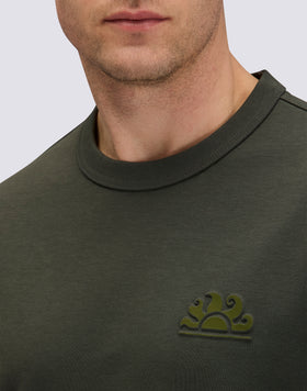 MEN'S CREW NECK SWEATSHIRT IN RECYCLED INTERLOCK COTTON