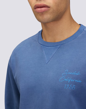 FELPA UOMO DEGARZATA A GIROCOLLO IN TINTO CAPO