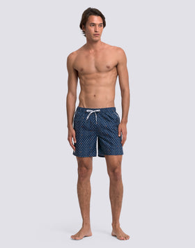 MID-LENGTH SWIMSHORTS WITH ELASTICATED WAIST AND RICE SURF PRINT IN REPREVE® RECYCLED POLYESTER
