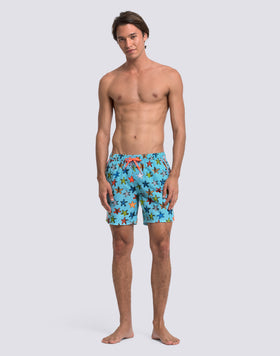 BAÑADOR DE LONGITUD MEDIA CINTURA ELÁSTICA ESTAMPADO HAPPY STAR EN POLIÉSTER RECICLADO REPREVE®