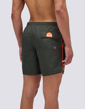 COSTUME DA BAGNO LUNGHEZZA MEDIA VITA ELASTICATA CON PIPING