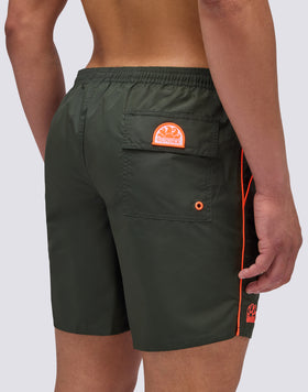 COSTUME DA BAGNO LUNGHEZZA MEDIA VITA ELASTICATA CON PIPING