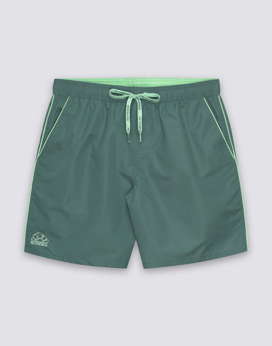 COSTUME DA BAGNO UOMO LUNGHEZZA MEDIA VITA ELASTICATA CON PIPING
